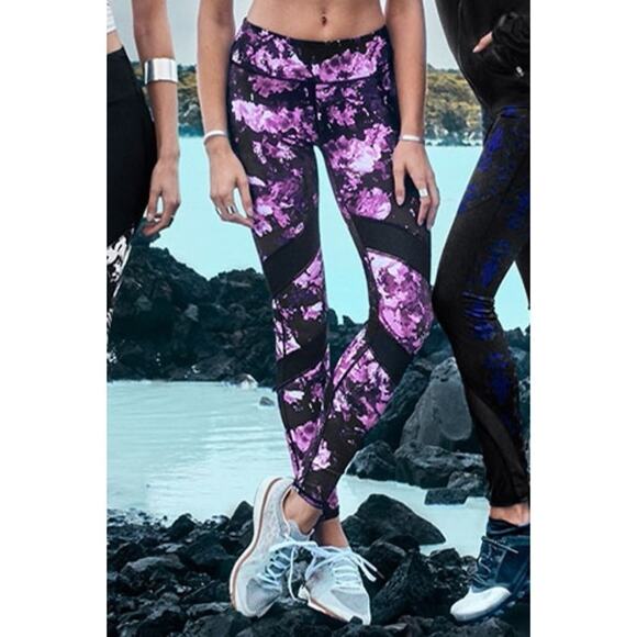 FABLETICS Purple Floral Gaviota Leggings Activewear Athletic Yoga Running Gym - Picture 8 of 8